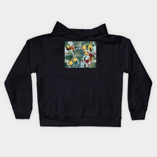 Vintage Fruit Pattern on pale blue Kids Hoodie